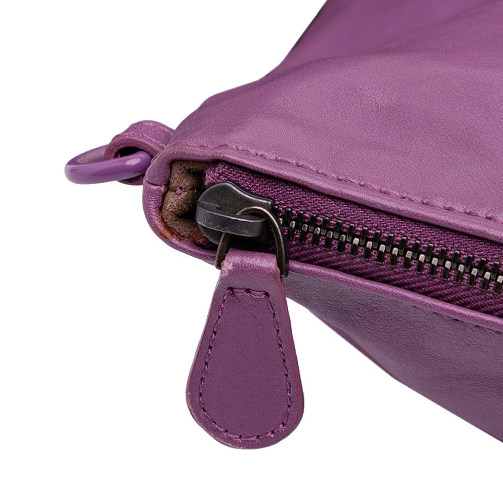 Bottega Veneta B Bottega Veneta Purple Dark Purple Calf Leather Vitello Mosaico Laque Tote Italy