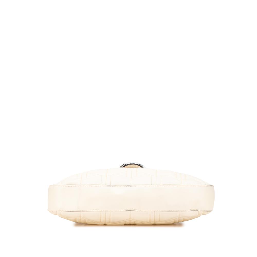 Gucci B Gucci White Calf Leather Quilted Dionysus Web Hobo Italy
