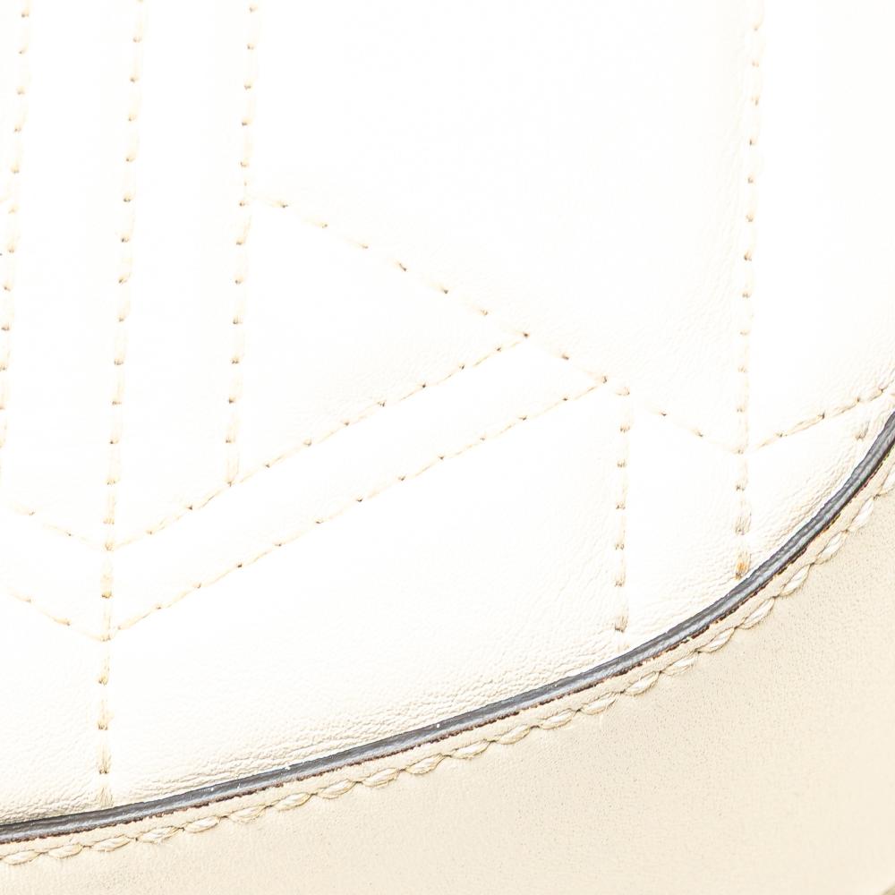 Gucci B Gucci White Calf Leather Quilted Dionysus Web Hobo Italy