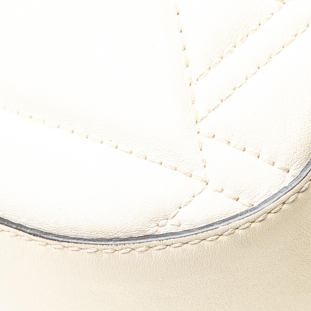 Gucci B Gucci White Calf Leather Quilted Dionysus Web Hobo Italy