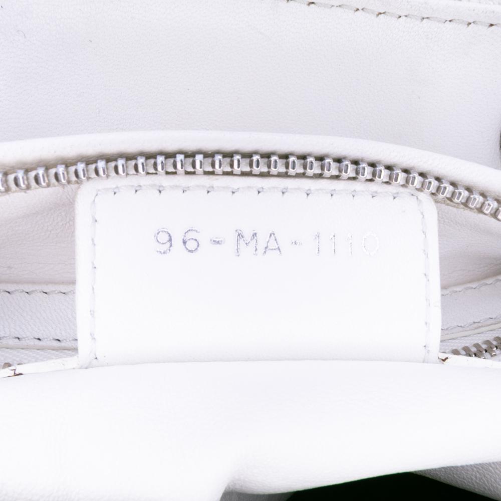 Christian Dior B Dior White Ivory Tweed Fabric Medium Cannage Lady Dior Italy