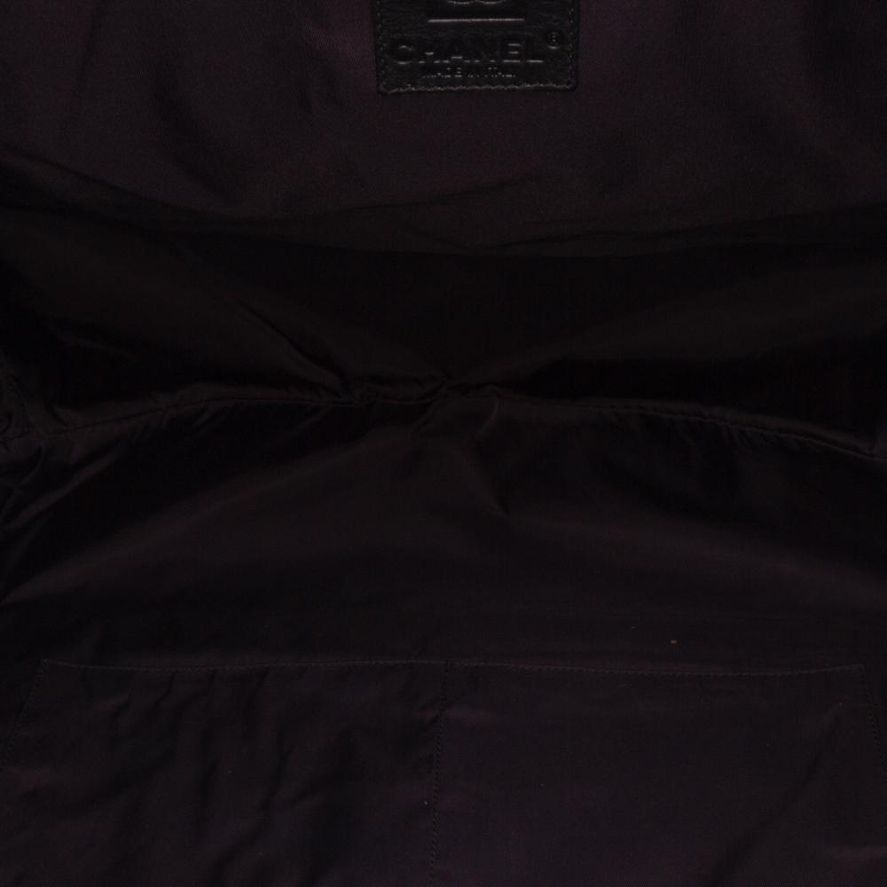 Chanel B Chanel White with Black PVC Plastic CC Quilted Cotton and Punching Tote Italy