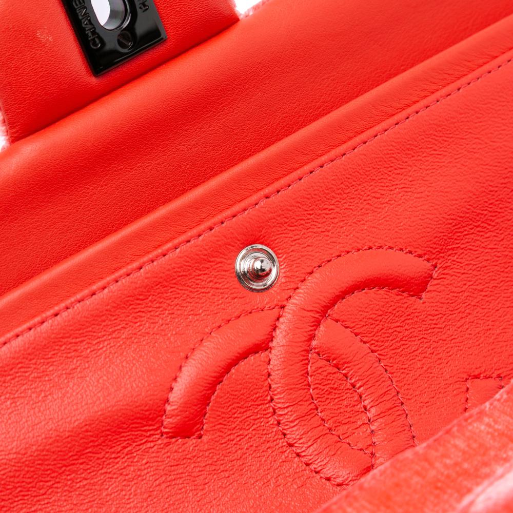 Chanel B Chanel Red Velvet Fabric Medium Classic Double Flap France