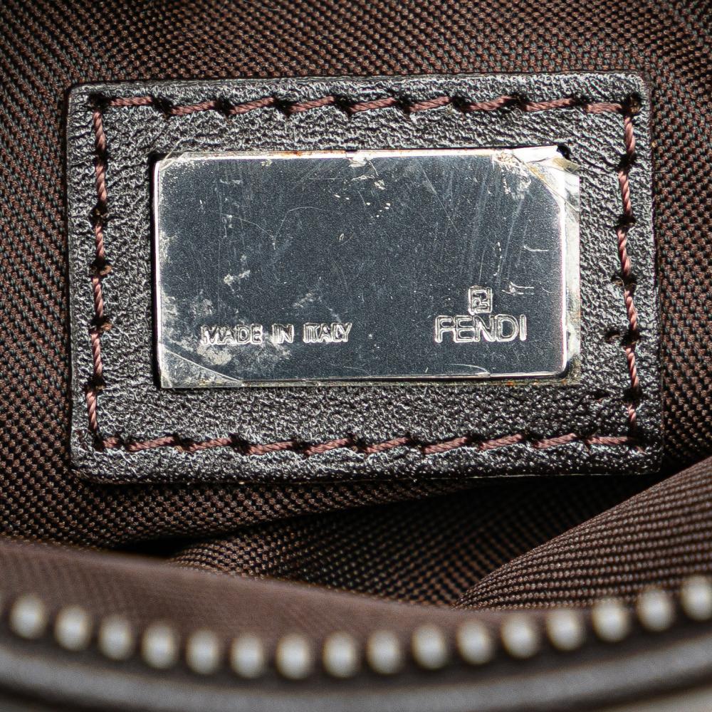 Fendi AB Fendi Brown Canvas Fabric Zucchino Crossbody Italy
