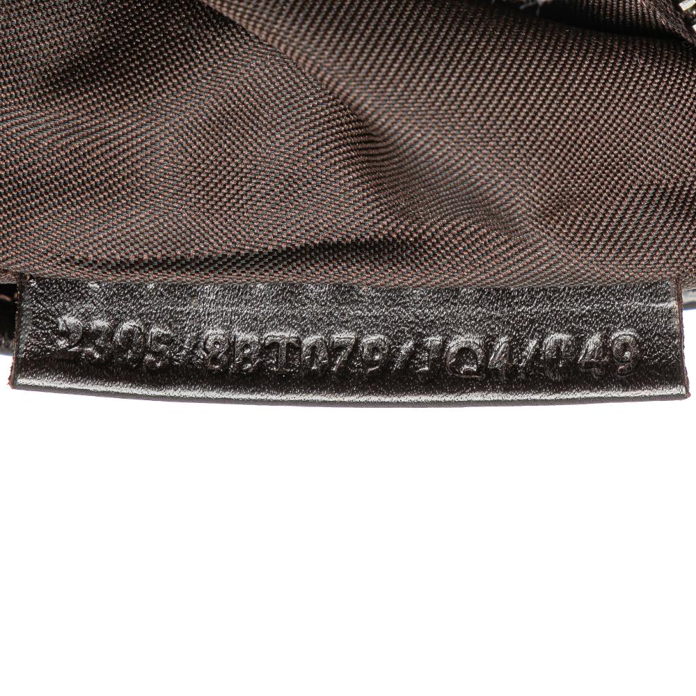 Fendi AB Fendi Brown Canvas Fabric Zucchino Crossbody Italy