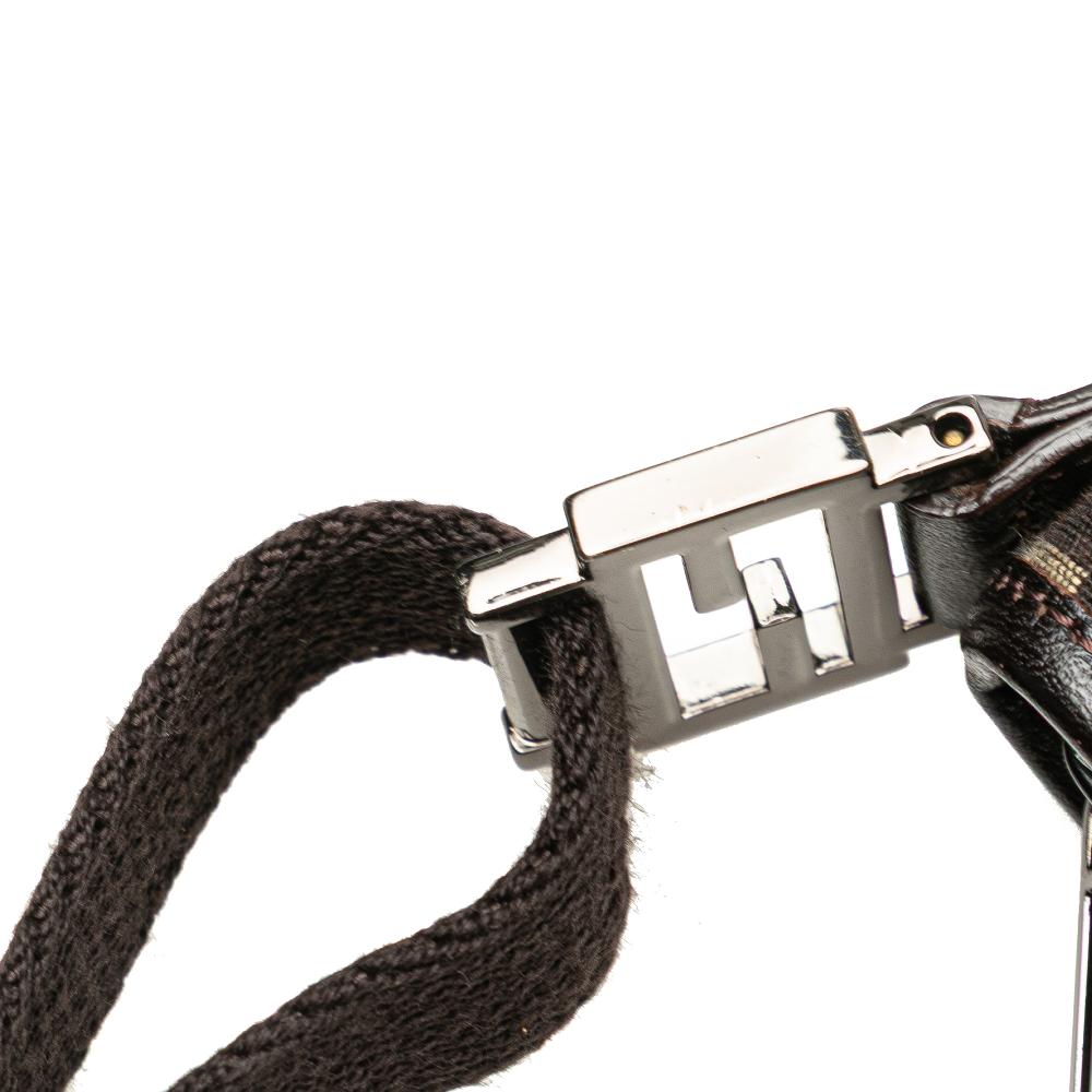 Fendi AB Fendi Brown Canvas Fabric Zucchino Crossbody Italy