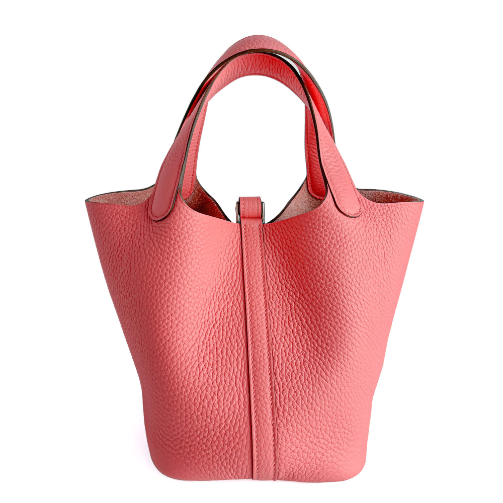 Hermès Picotin 18 Lock Leather Bucket Handbag Rose Jaipur