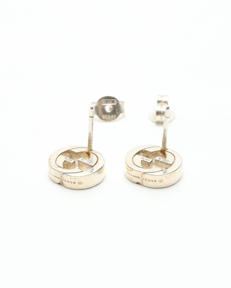 Gucci Interlocking G Silver Studs Earrings