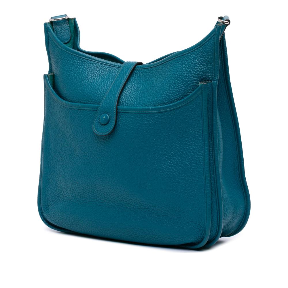 Hermès B Hermès Blue Calf Leather Clemence Evelyne III 33 France