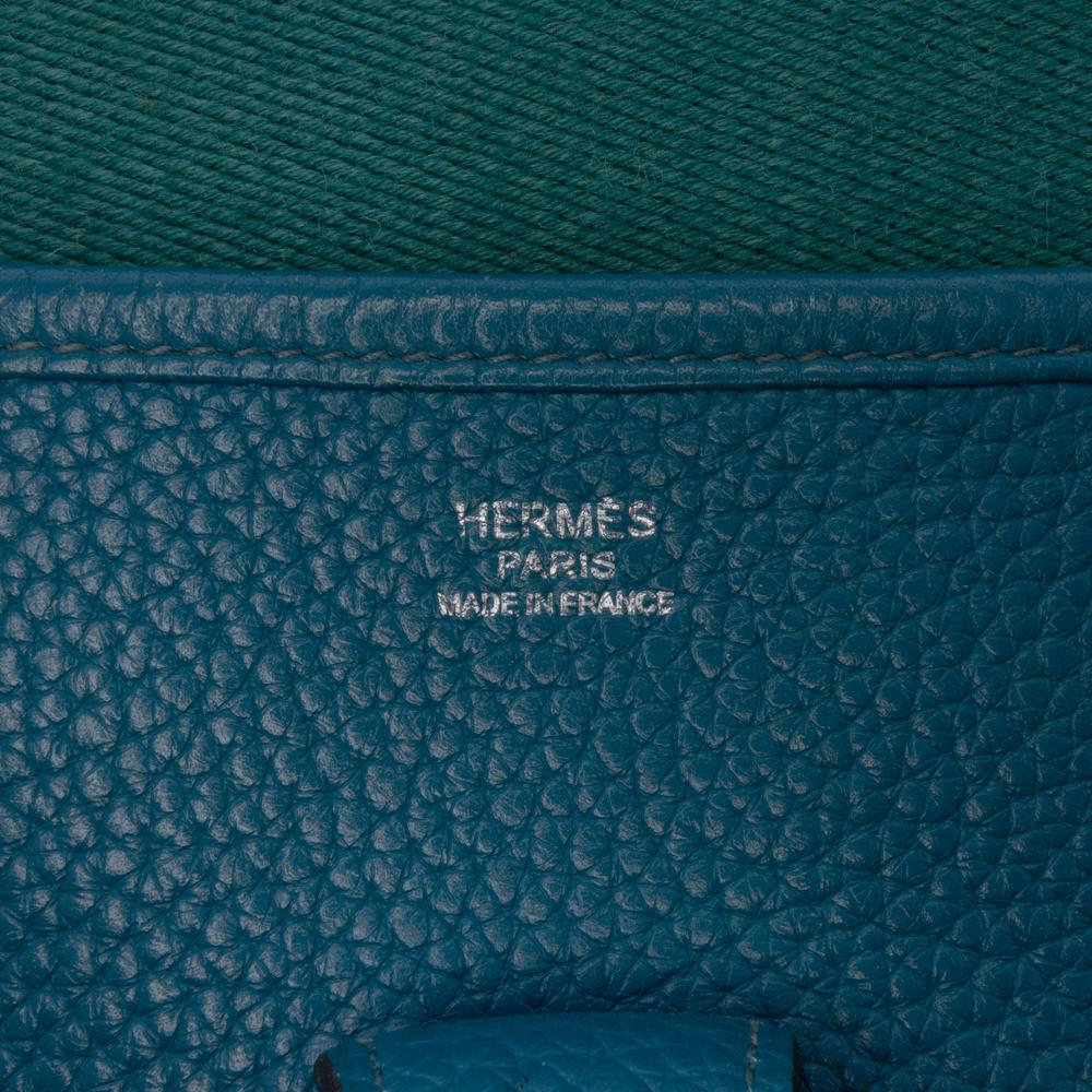 Hermès B Hermès Blue Calf Leather Clemence Evelyne III 33 France