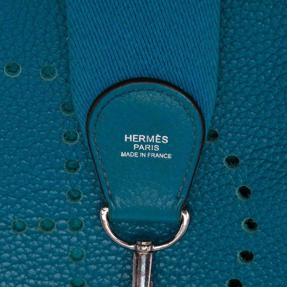 Hermès B Hermès Blue Calf Leather Clemence Evelyne III 33 France