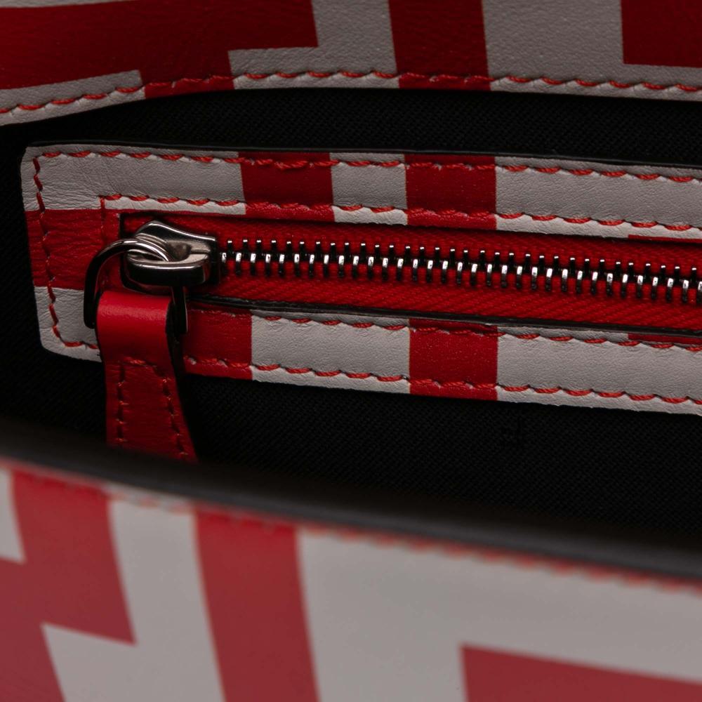 Fendi White Marc Jacobs Nappa Vitello King Logo Print Phone Baguette Satchel Italy