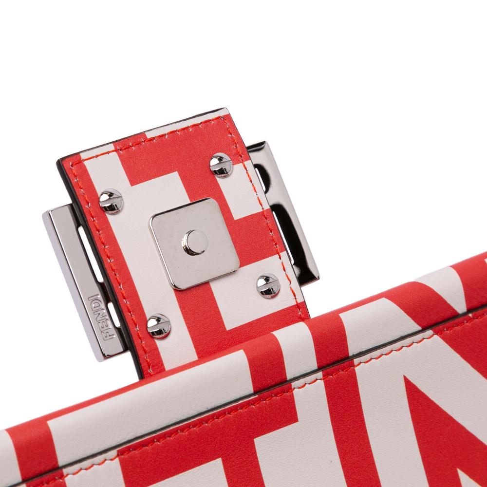 Fendi White Marc Jacobs Nappa Vitello King Logo Print Phone Baguette Satchel Italy