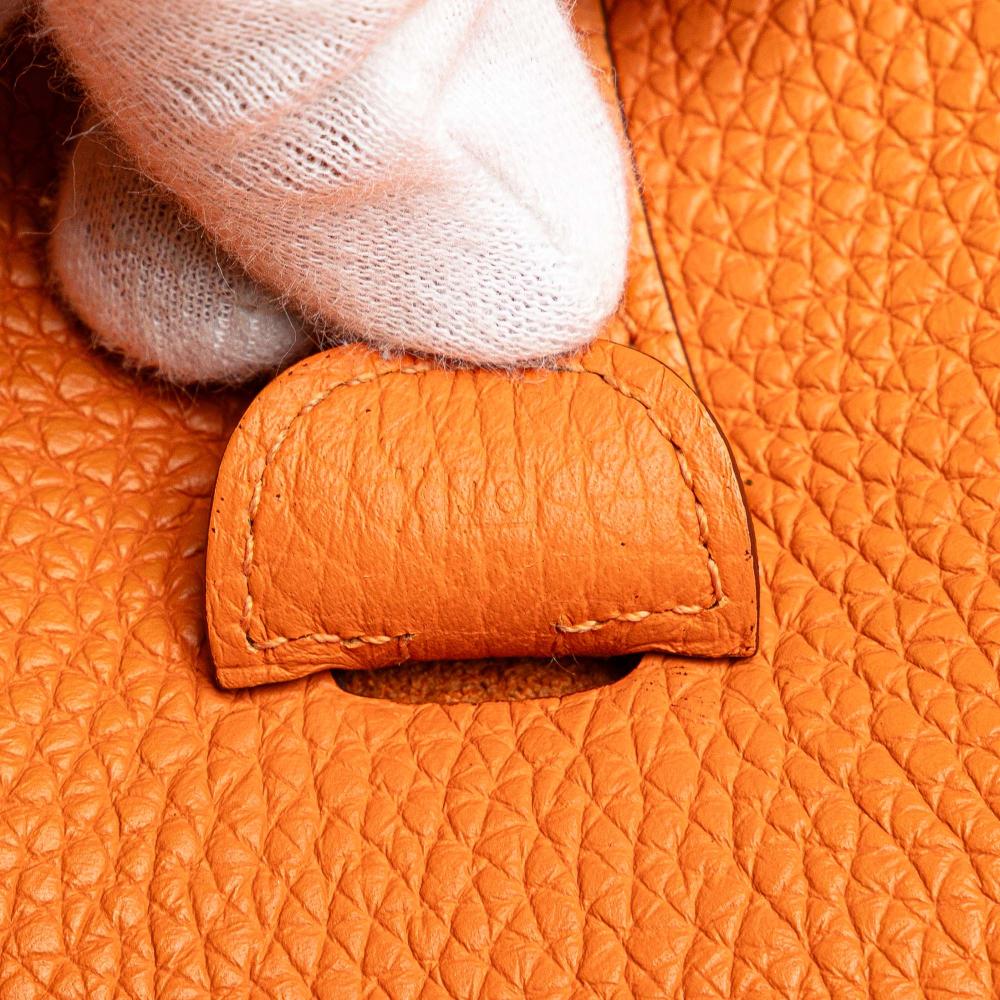 Hermès B Hermès Orange Calf Leather Clemence Evelyne III PM France