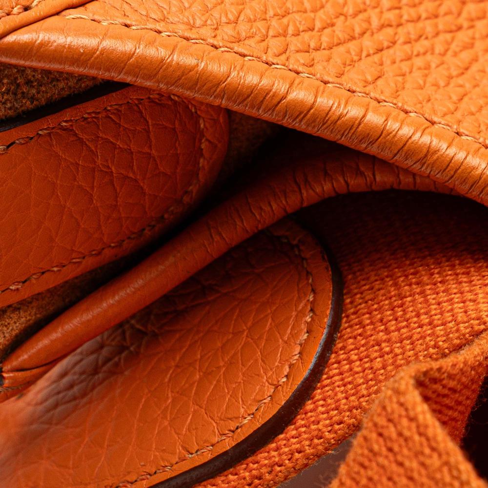 Hermès B Hermès Orange Calf Leather Clemence Evelyne III PM France