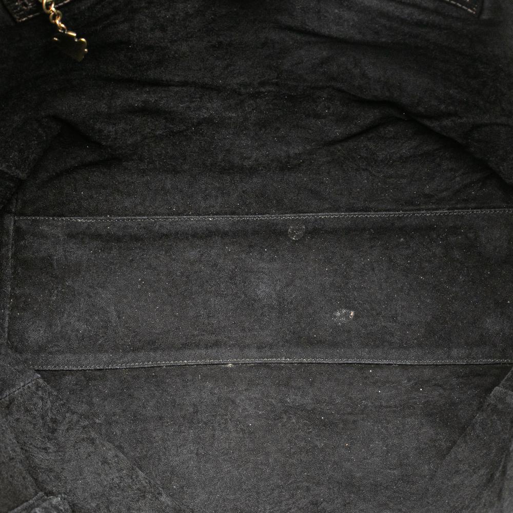 Gucci B Gucci Brown Goatskin Leather Embossed Weekender Bag Italy