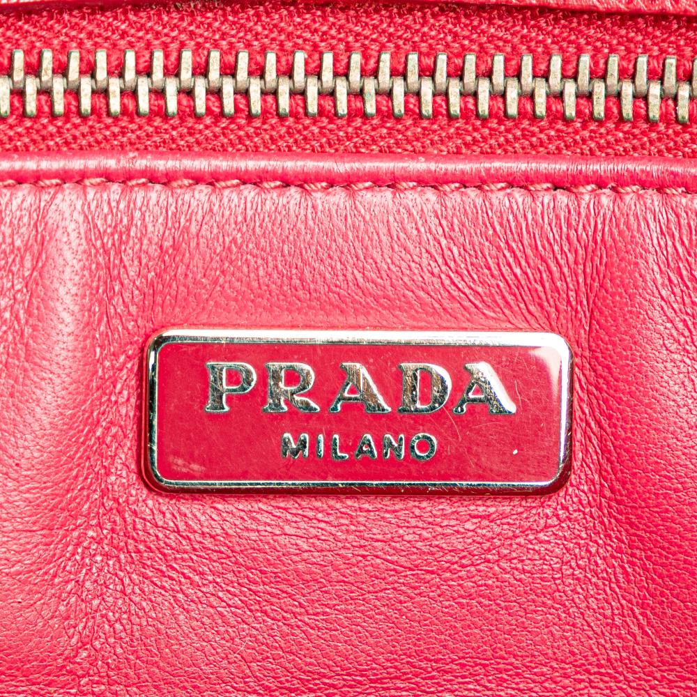 Prada B Prada Pink Blush Saffiano Leather Sound Lock Crossbody Italy