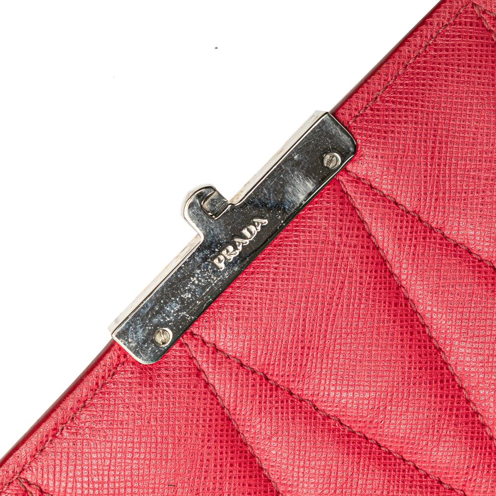 Prada B Prada Pink Blush Saffiano Leather Sound Lock Crossbody Italy
