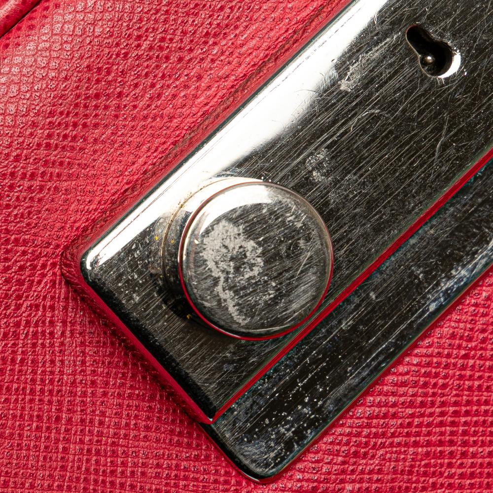 Prada B Prada Pink Blush Saffiano Leather Sound Lock Crossbody Italy