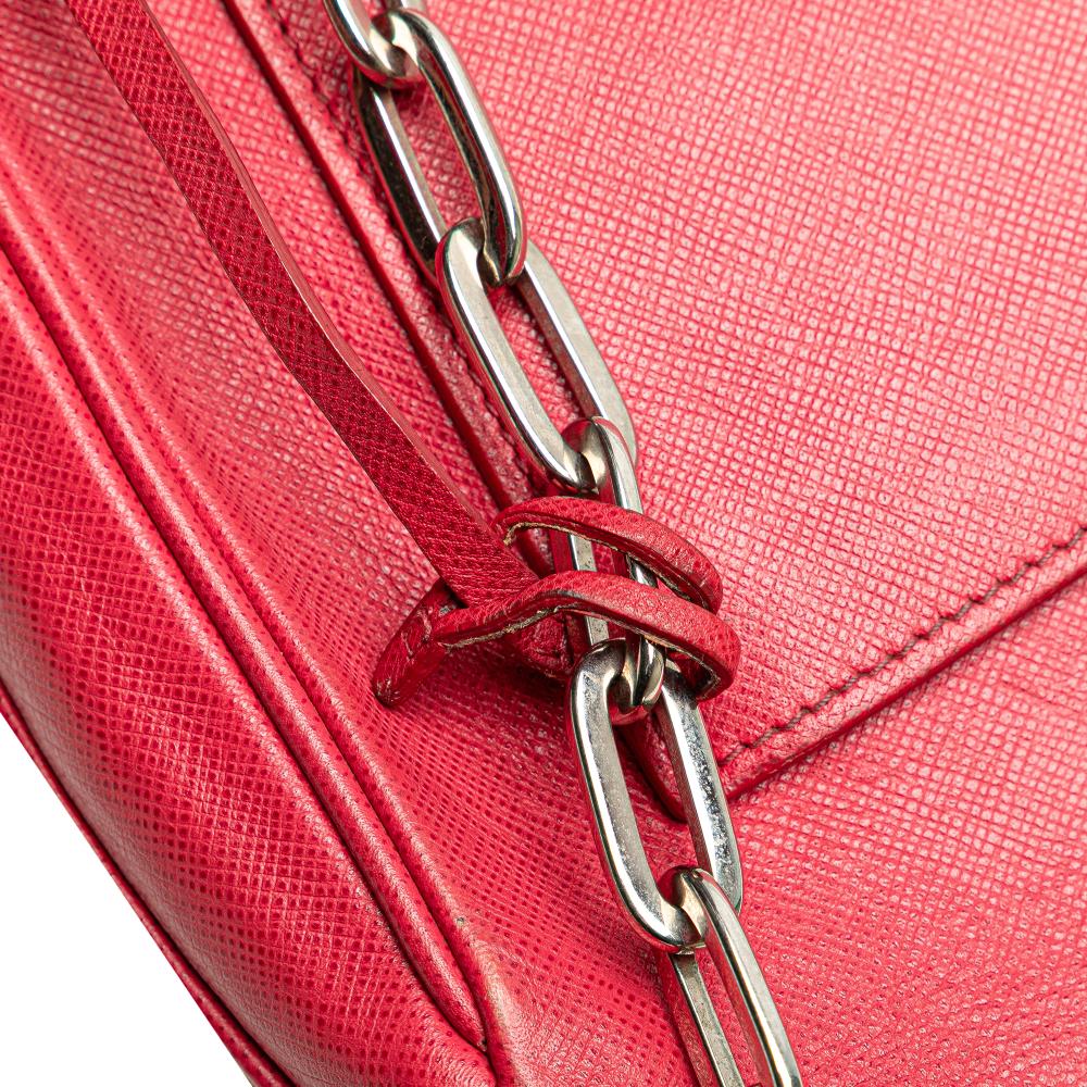 Prada B Prada Pink Blush Saffiano Leather Sound Lock Crossbody Italy