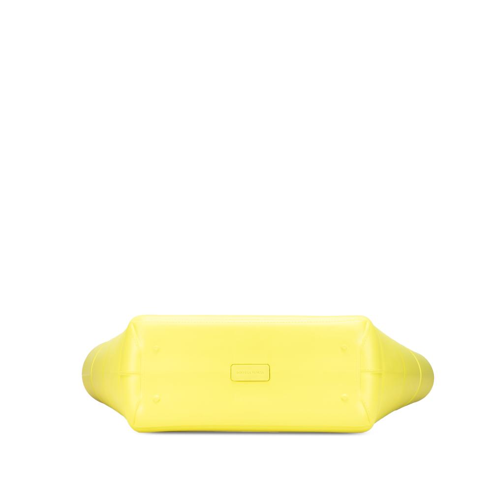 Bottega Veneta B Bottega Veneta Yellow Neon Yellow Chemical Fiber Fabric Medium Matte Rubber Arco Tote Italy
