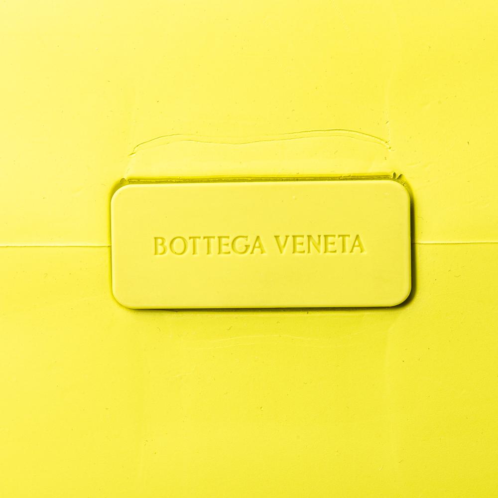 Bottega Veneta B Bottega Veneta Yellow Neon Yellow Chemical Fiber Fabric Medium Matte Rubber Arco Tote Italy