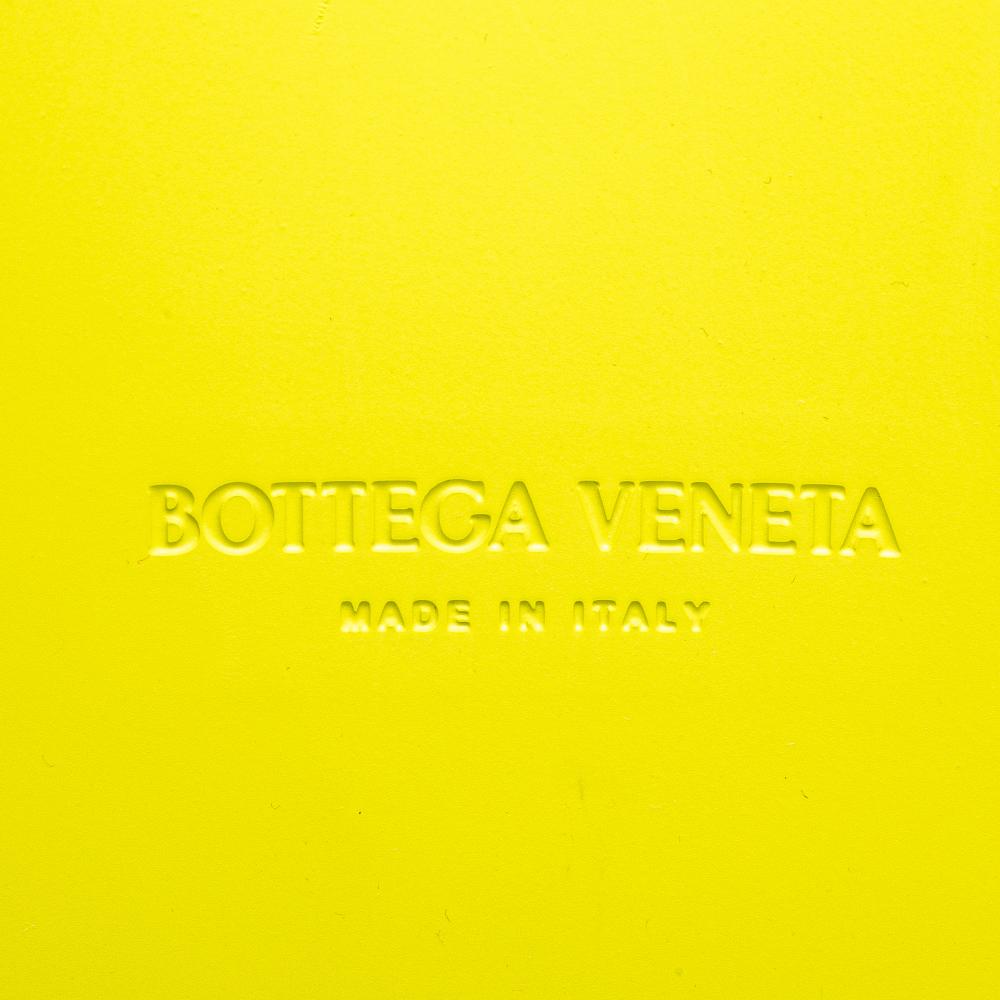 Bottega Veneta B Bottega Veneta Yellow Neon Yellow Chemical Fiber Fabric Medium Matte Rubber Arco Tote Italy