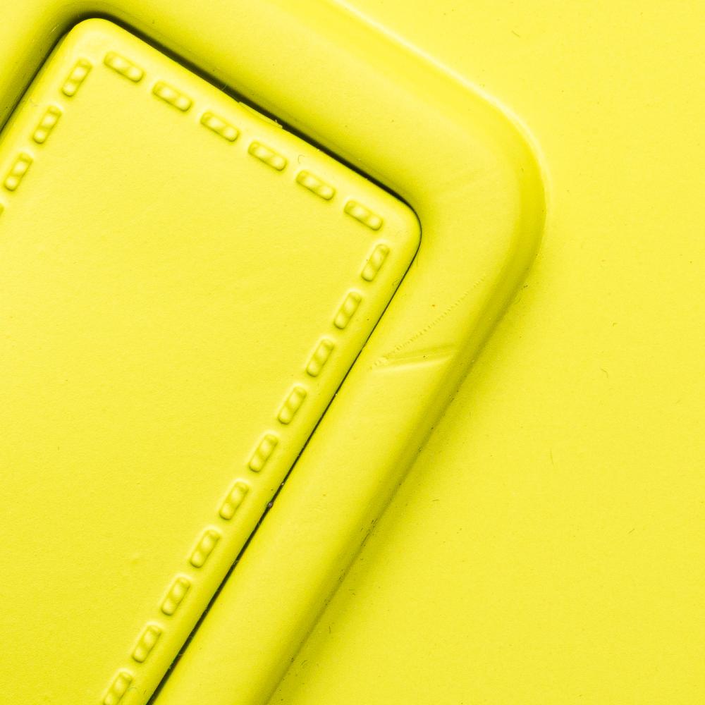 Bottega Veneta B Bottega Veneta Yellow Neon Yellow Chemical Fiber Fabric Medium Matte Rubber Arco Tote Italy