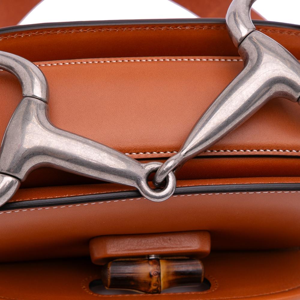 Gucci AB Gucci Brown Calf Leather Mini Bamboo 1947 Belt Bag Italy