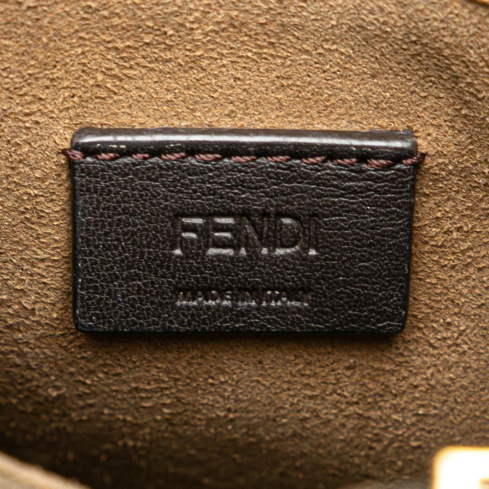 Fendi B Fendi Brown Canvas Fabric Mini Zucca Sunshine Shopper Tote Italy