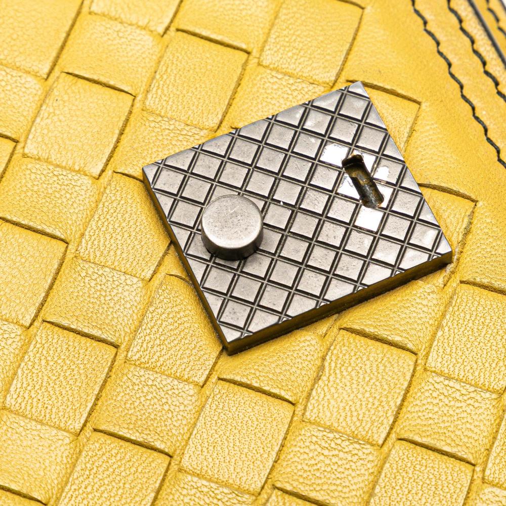 Bottega Veneta Yellow Small Nappa Intrecciato Runway Shoulder Bag Italy