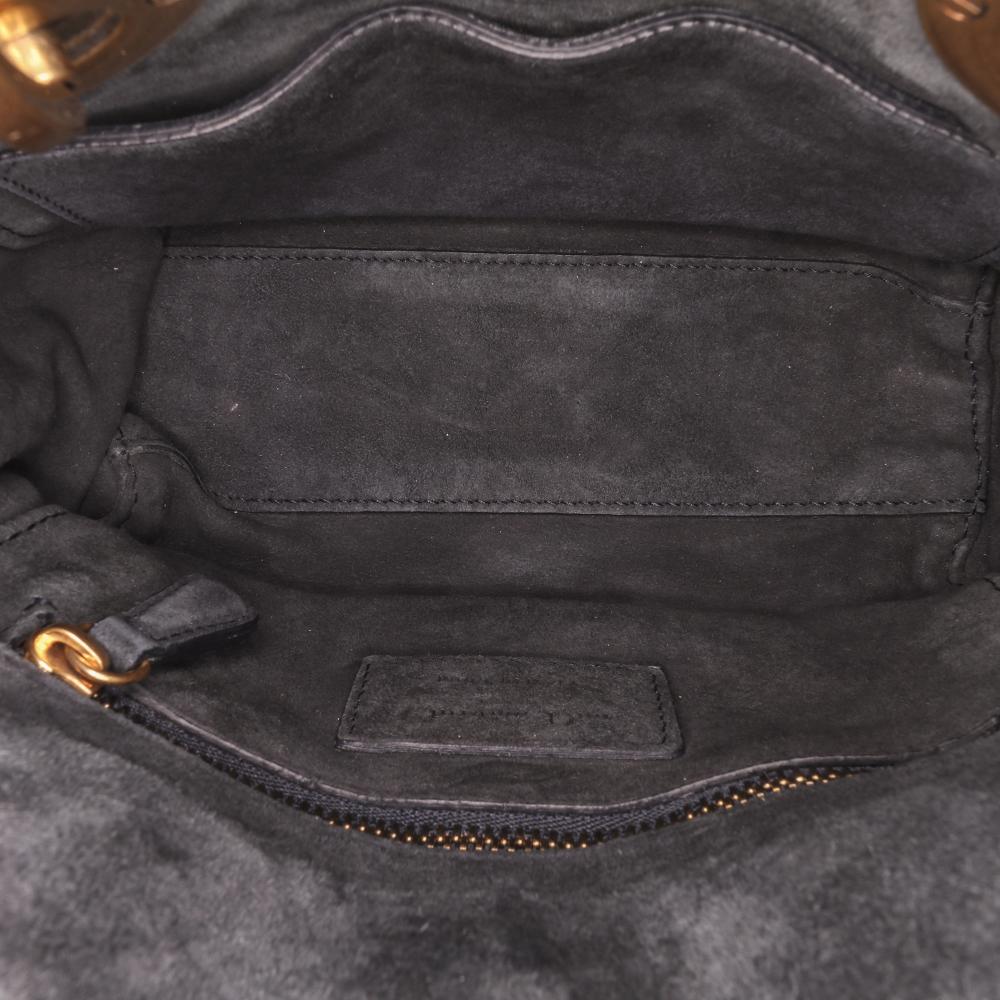 Christian Dior B Dior Blue Navy Denim Fabric Mini Cannage Studded Supple Lady Dior Italy