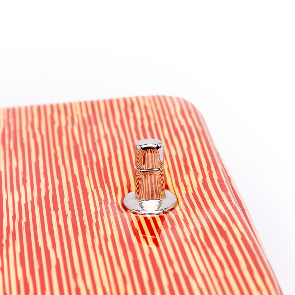 Chanel B Chanel Orange Patent Leather Leather Mini Square Classic Patent Striped Single Flap France