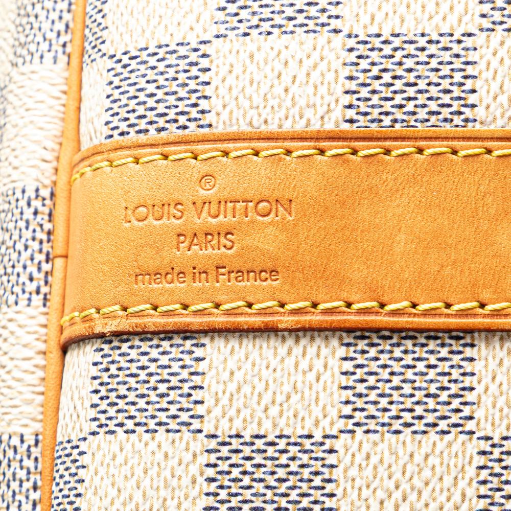 Louis Vuitton B Louis Vuitton White Damier Canvas Canvas Damier Azur Keepall Bandouliere 55 France