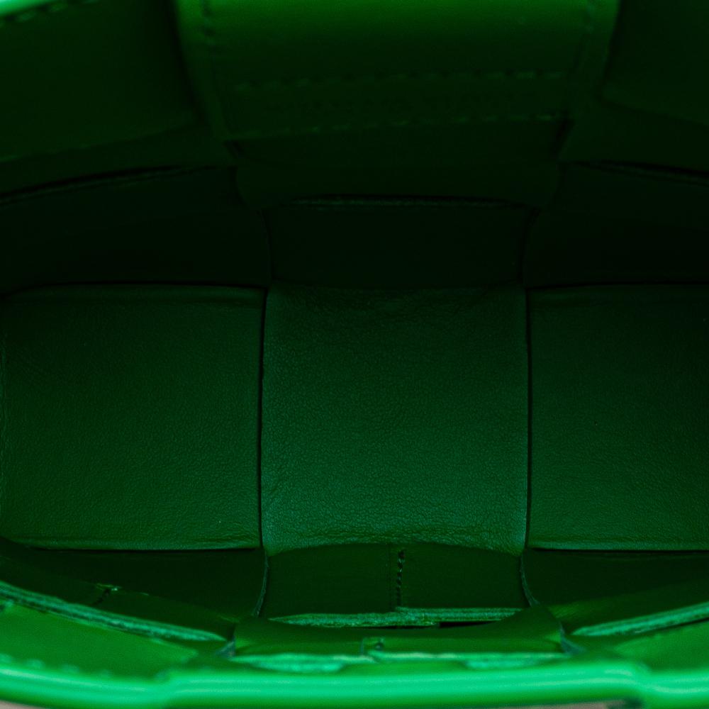 Bottega Veneta Green Nappa Leather Leather Mini Nappa Intrecciato Vertical Cassette Crossbody Italy