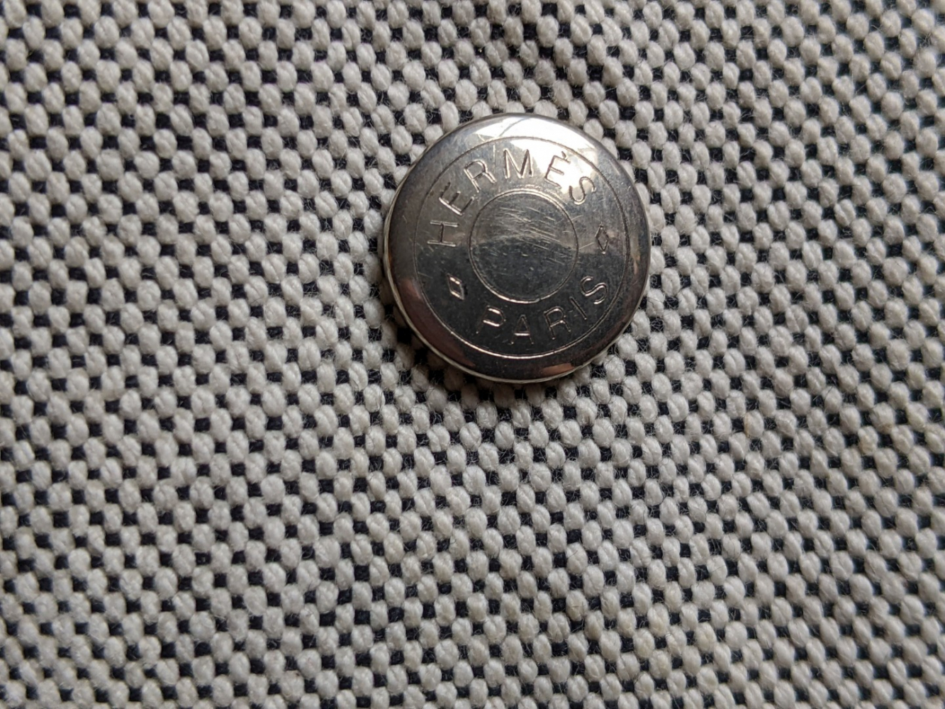 Hermès Taschen-Tote-Bag aus hellgrau meliertem Canvas