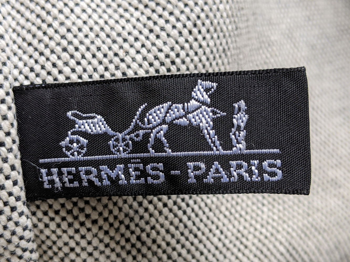 Hermès Taschen-Tote-Bag aus hellgrau meliertem Canvas