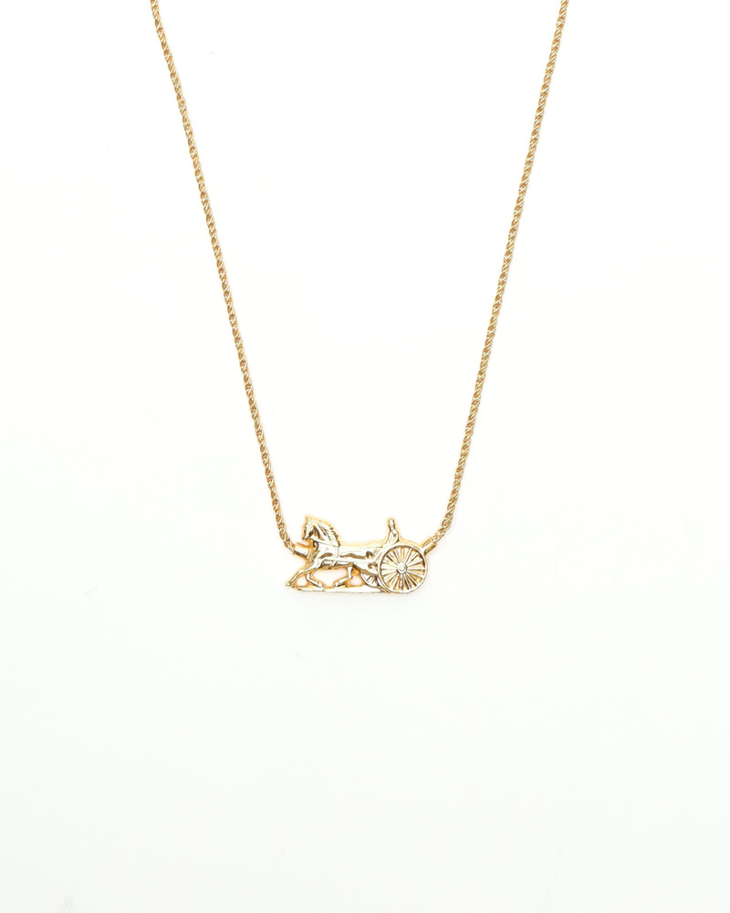 Celine Céline Horse Carriage Gold-tone Necklace