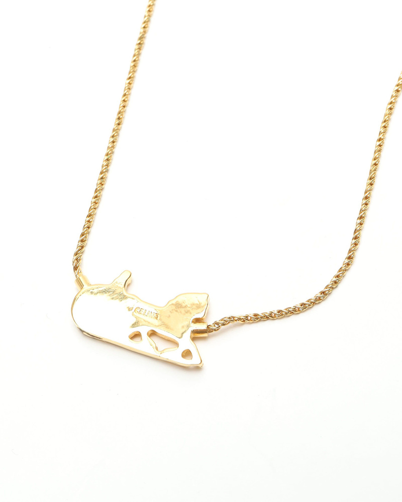 Celine Céline Horse Carriage Gold-tone Necklace