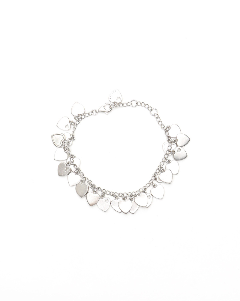 Celine Céline Silver Heart Charm Bracelet