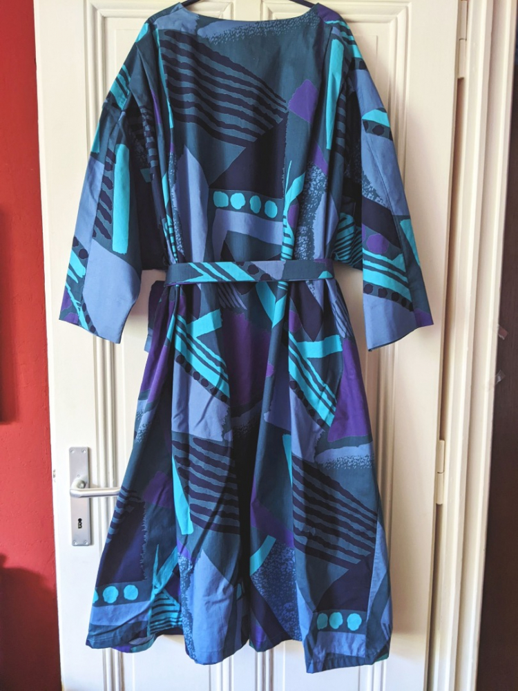 Marimekko Sumptuous blue print hostess dress M → XXL