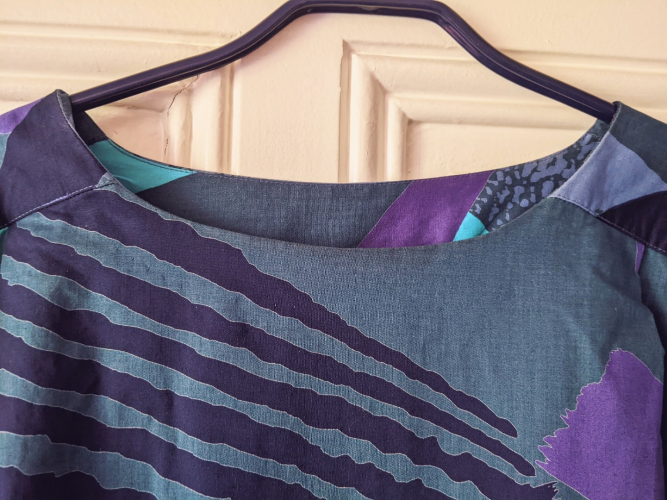 Marimekko Sumptuous blue print hostess dress M → XXL