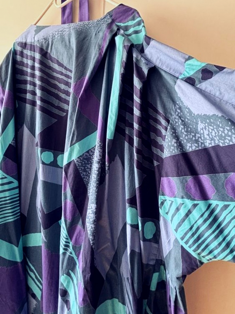 Marimekko Sumptuous blue print hostess dress M → XXL