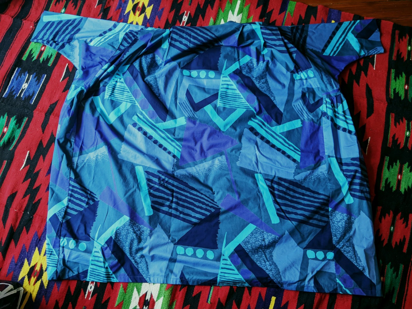 Marimekko Sumptuous blue print hostess dress M → XXL