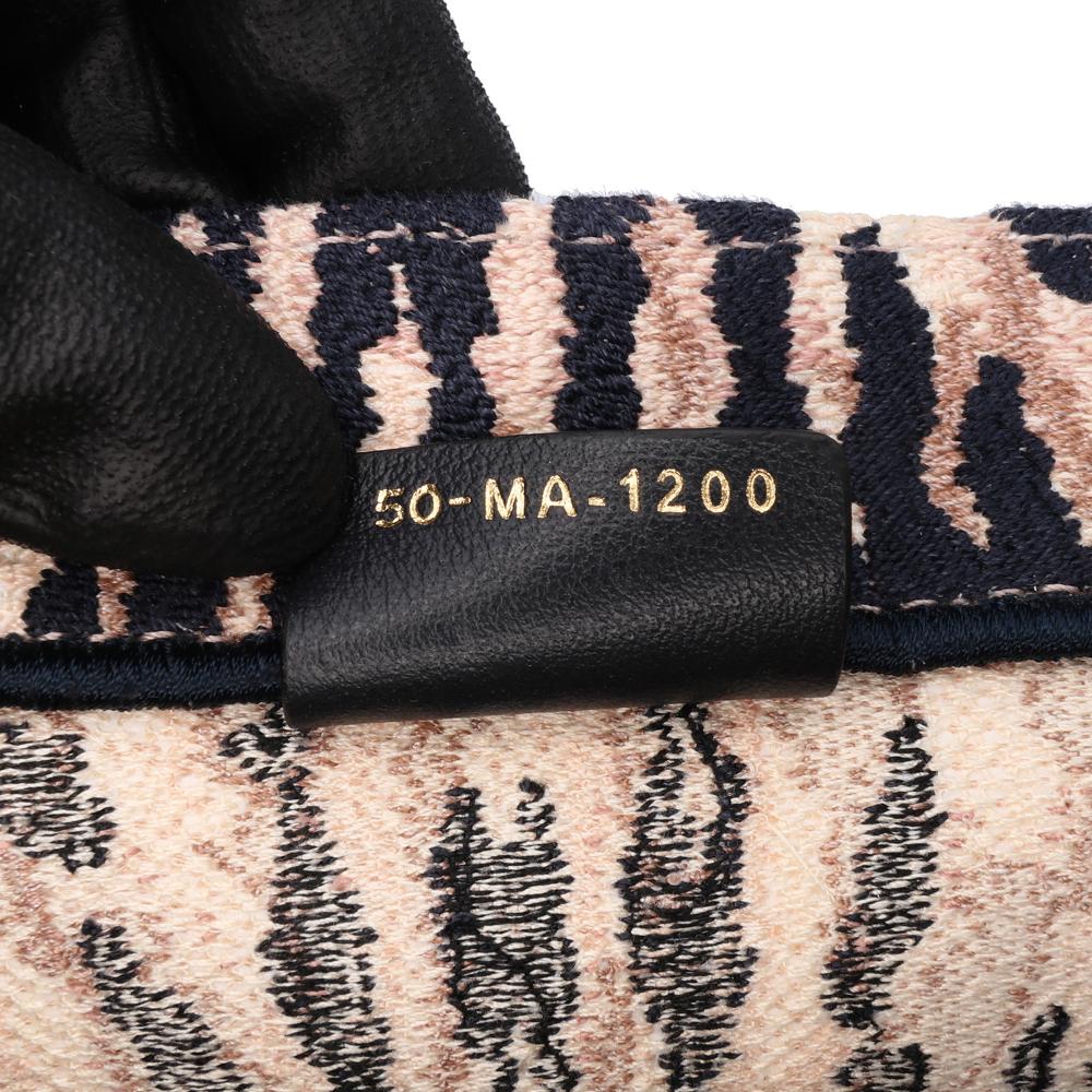 Christian Dior B Dior Brown Nude Canvas Fabric Large Embroidered Tie Dye Book Tote Italy