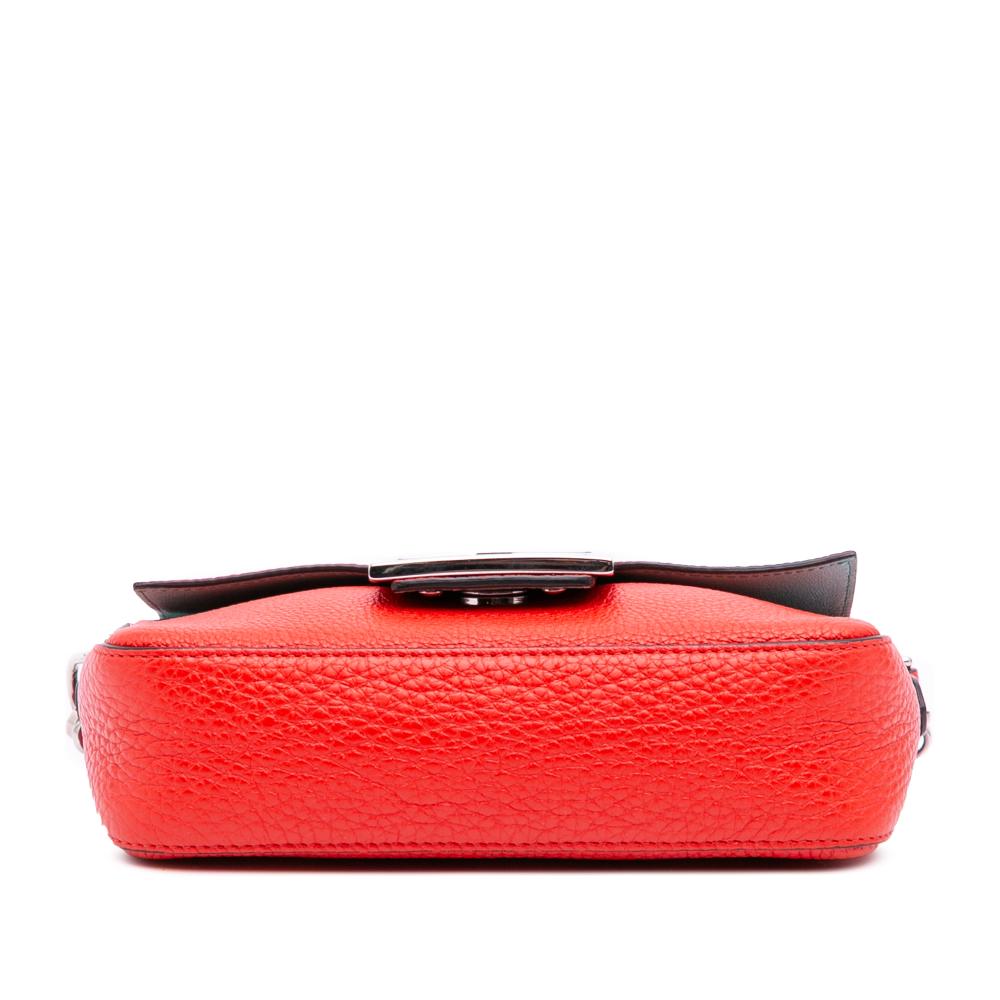 Fendi AB Fendi Red Calf Leather Mini Baguette Satchel Italy