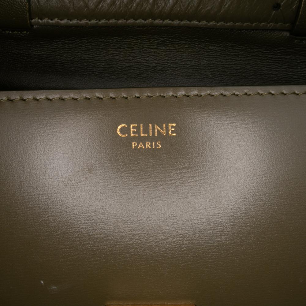 Celine B Celine Brown Dark Khaki Calf Leather Small skin Classic Box Italy