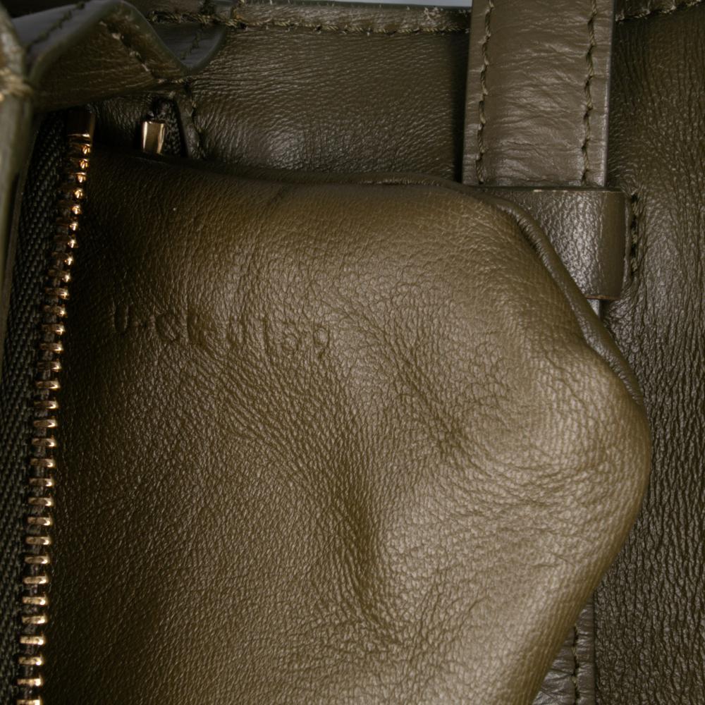 Celine B Celine Brown Dark Khaki Calf Leather Small skin Classic Box Italy