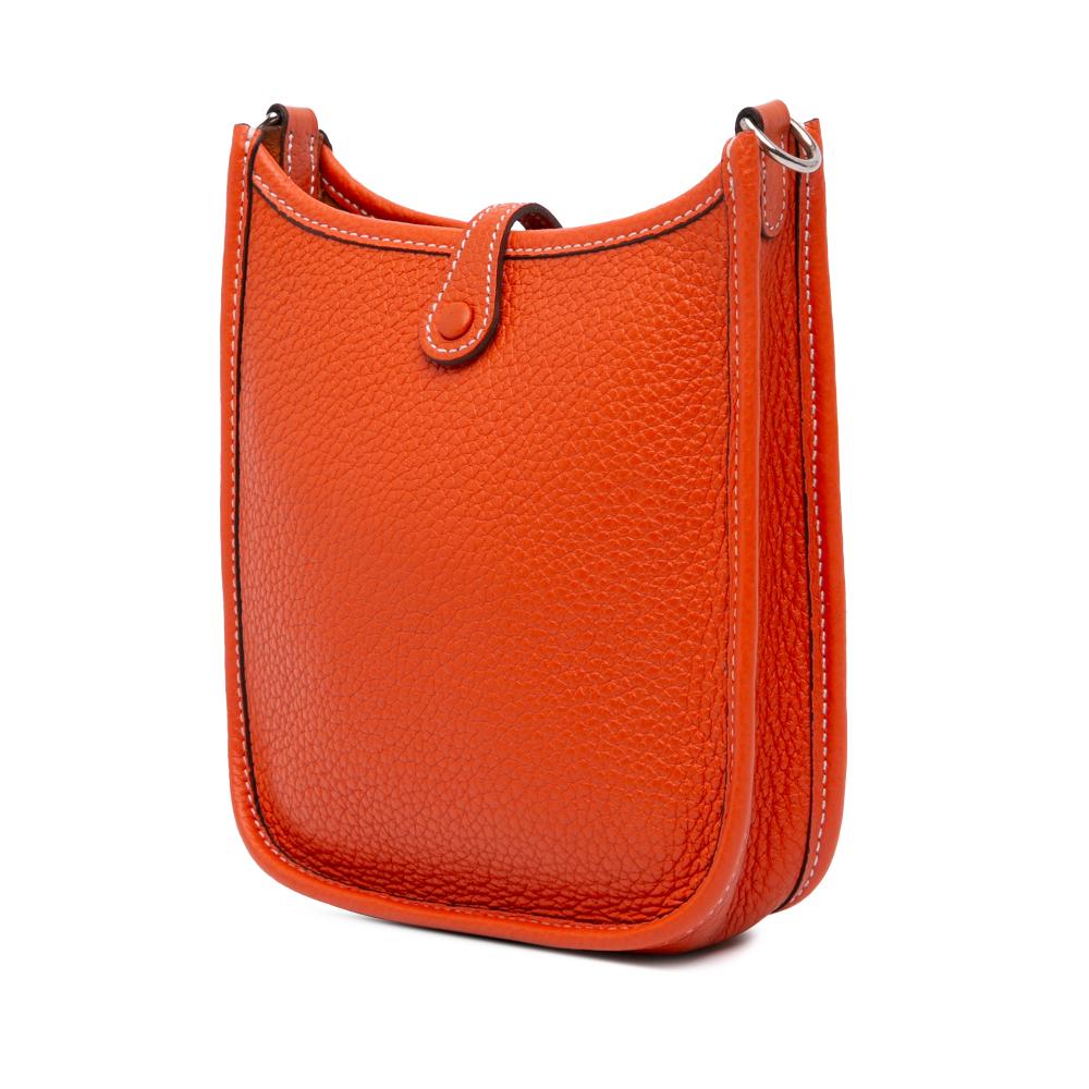 Hermès AB Hermès Orange Dark Orange Calf Leather Clemence Evelyne TPM 16 France