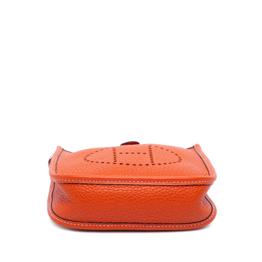 Hermès AB Hermès Orange Dark Orange Calf Leather Clemence Evelyne TPM 16 France